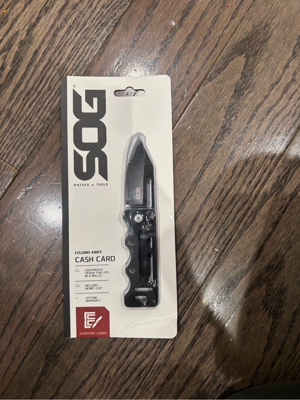 SOG Folding Cash Card Knife - Black/Silver